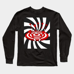 Dartboard Dart Player With Darts Arrows Long Sleeve T-Shirt